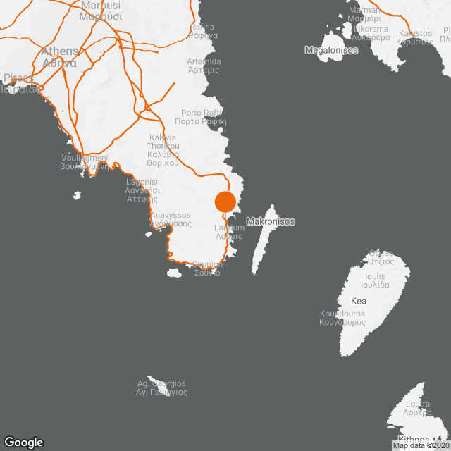 Remediation of the ground and supplemental works at the Technological and Cultural Park of Lavrio / Digging, transport and landfilling of waste. map