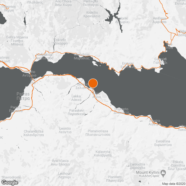 Construction of Railway Line, Kiato-Rododafni section map