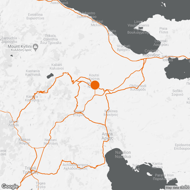 Eastern Peloponnese motorway map
